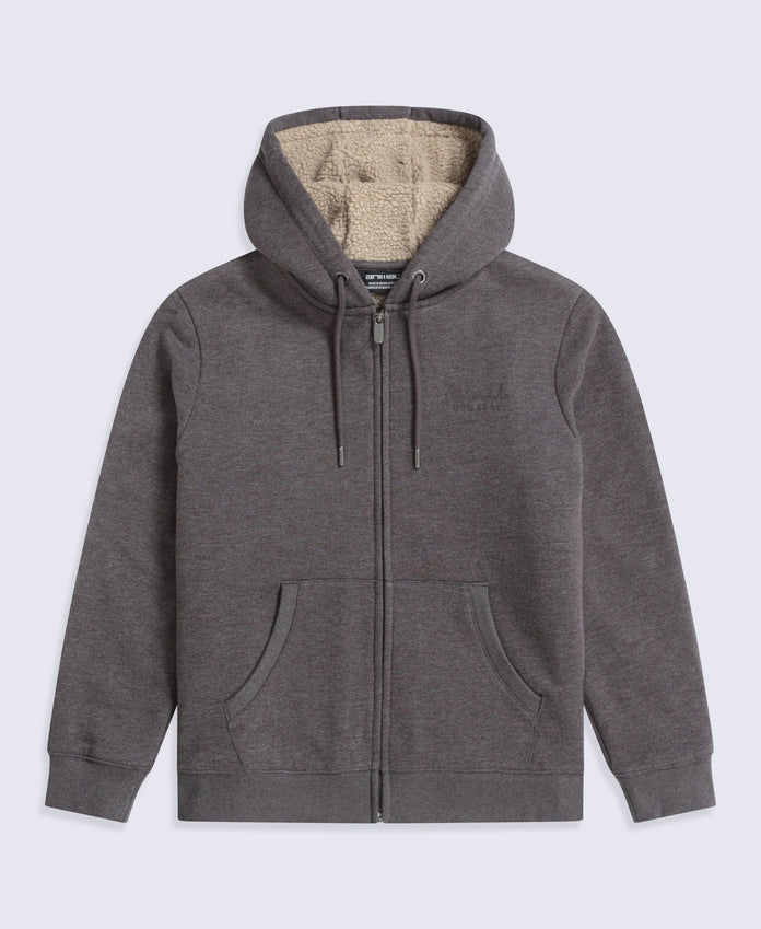 Zuri Womens Sherpa Lined Hoodie - Brown