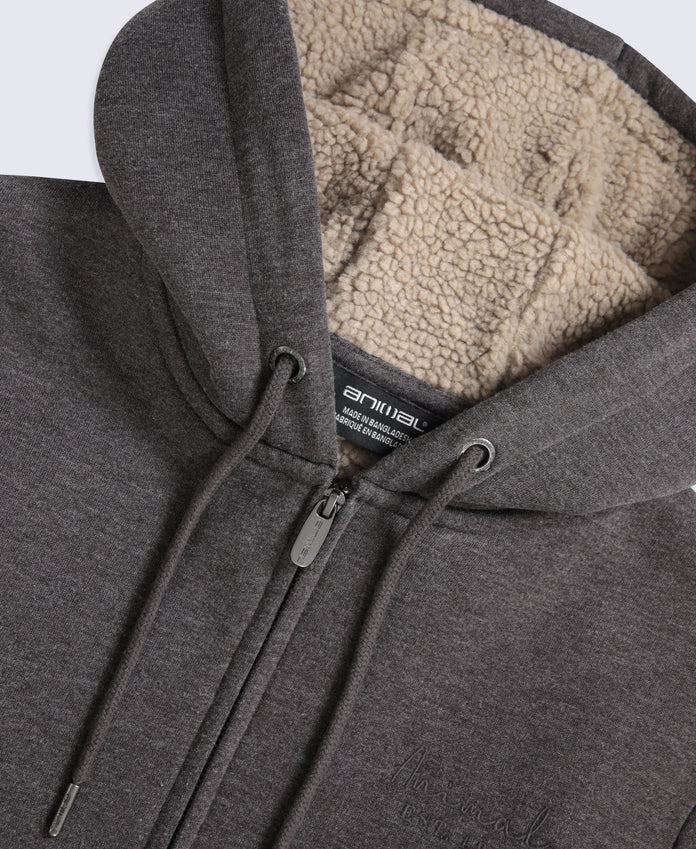 Zuri Womens Sherpa Lined Hoodie - Brown