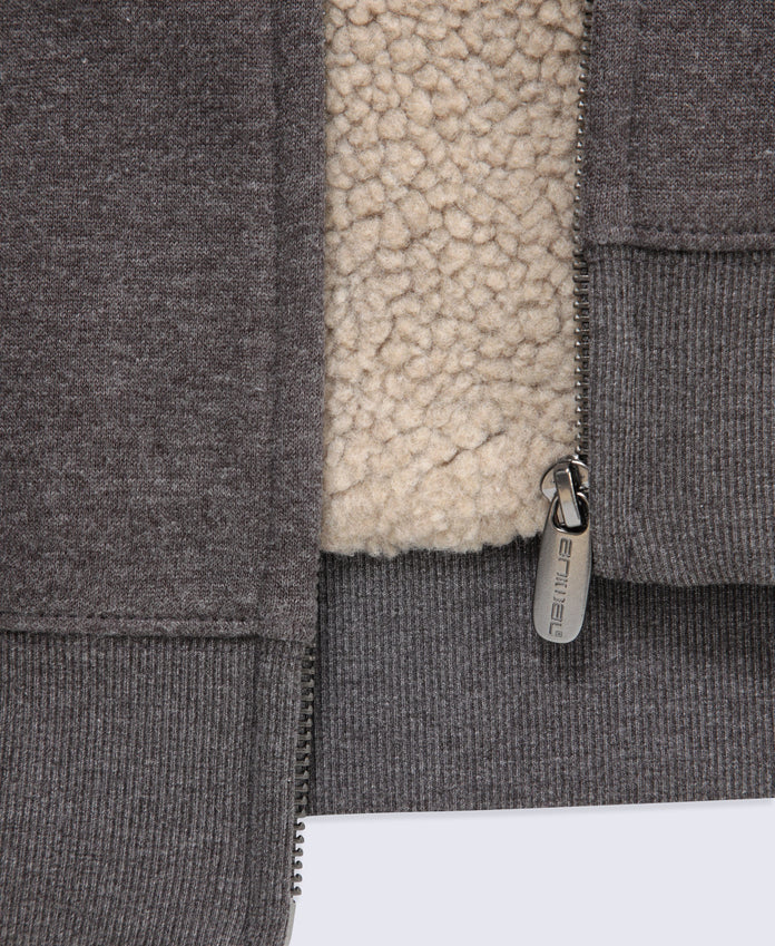 Zuri Womens Sherpa Lined Hoodie - Brown