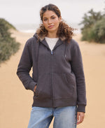 Zuri Womens Sherpa Lined Hoodie - Brown