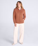 Zuri Womens Sherpa Lined Hoodie - Rust