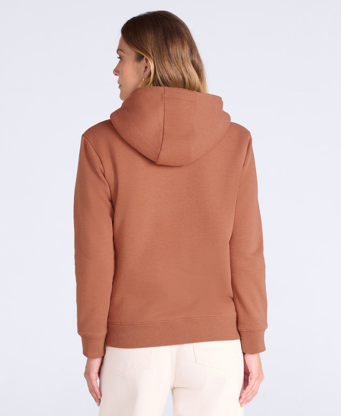 Zuri Womens Sherpa Lined Hoodie - Rust