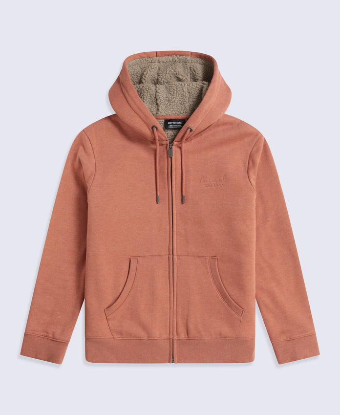 Zuri Womens Sherpa Lined Hoodie - Rust