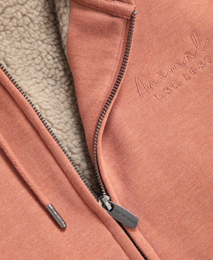 Zuri Womens Sherpa Lined Hoodie - Rust