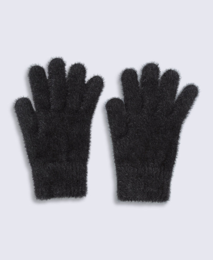 Fluffy Unlined Gloves - Black