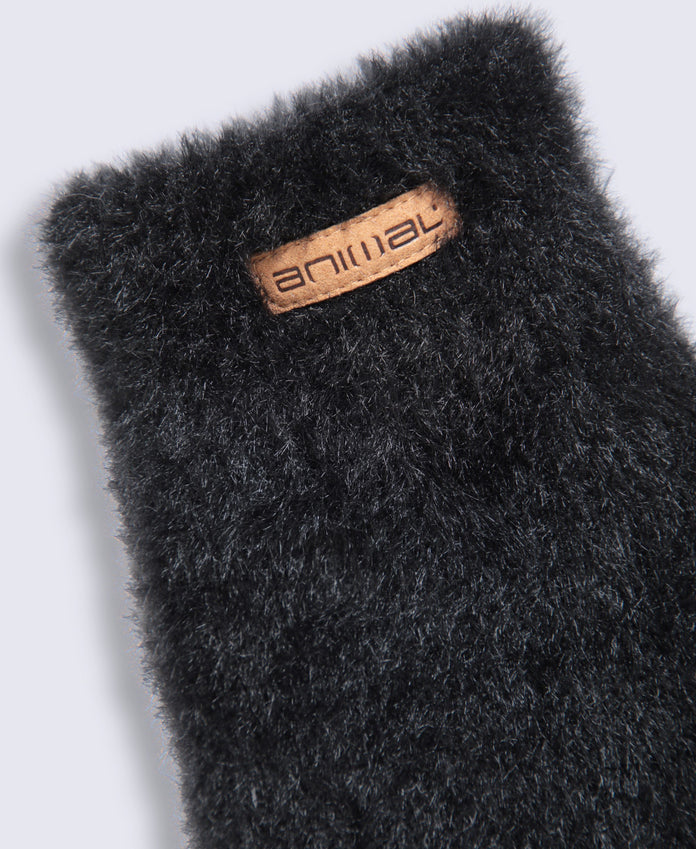 Fluffy Unlined Gloves - Black