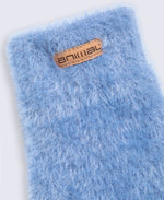 Fluffy Unlined Gloves - Blue