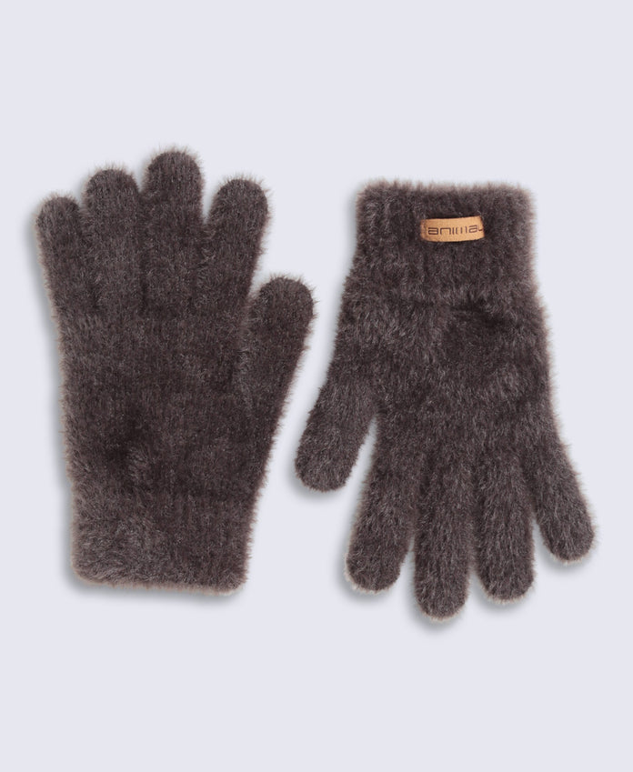 Fluffy Unlined Gloves - Light Brown