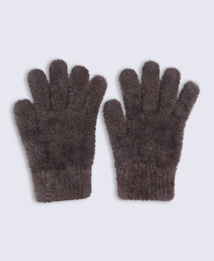 Fluffy Unlined Gloves - Light Brown