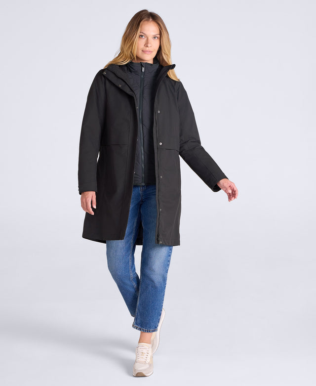 Luna Women’s 3-in-1 Long Waterproof Jacket - Black