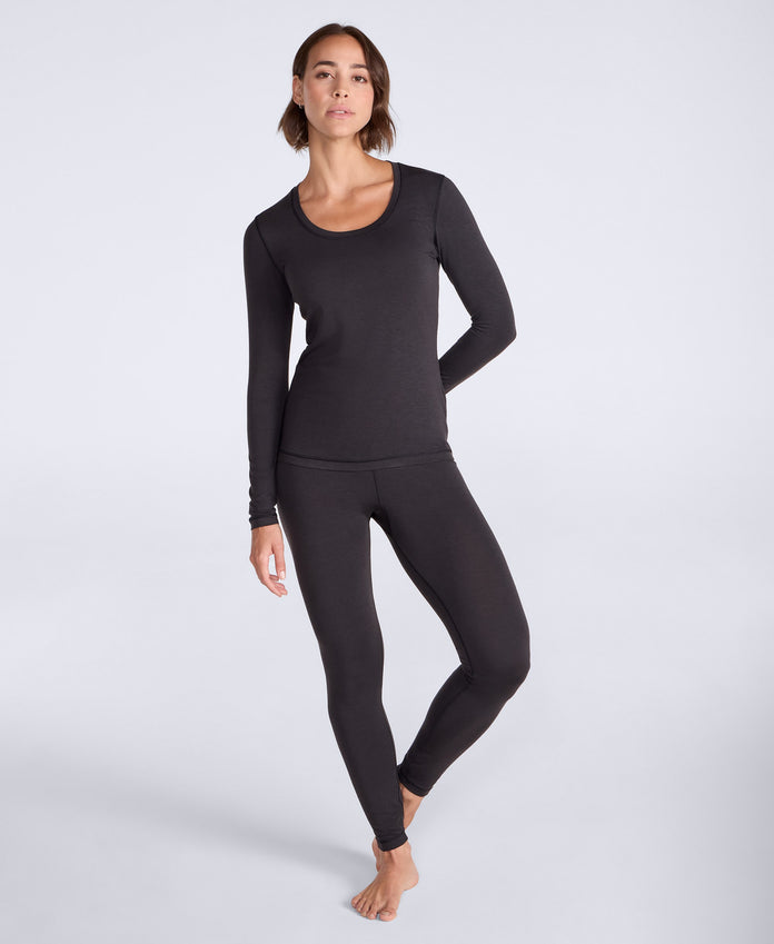 Keep the Heat Womens Base Layer Long Sleeve Top - Black