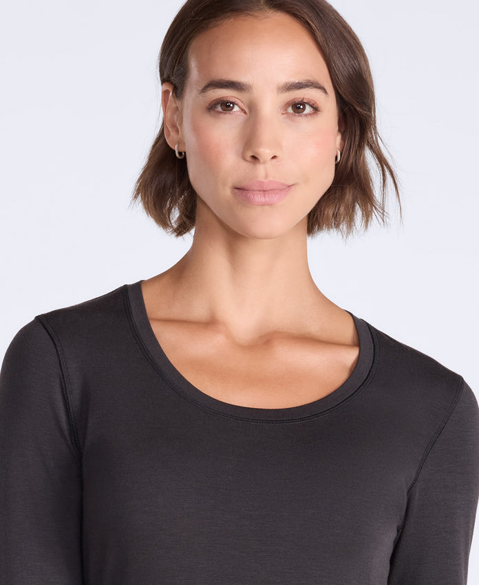 Keep the Heat Womens Base Layer Long Sleeve Top - Black