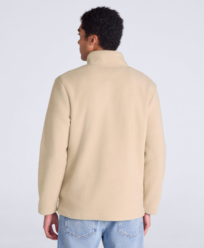 Ted Mens Borg Half Zip Fleece - Beige