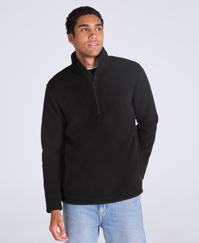 Ted Mens Borg Half Zip Fleece - Black