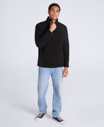 Ted Mens Borg Half Zip Fleece - Black