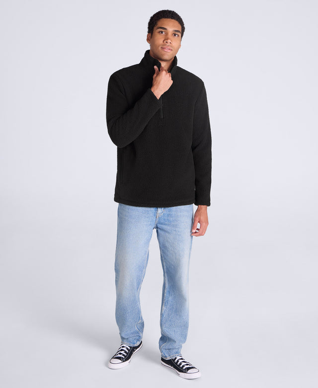 Ted Mens Borg Half Zip Fleece - Black