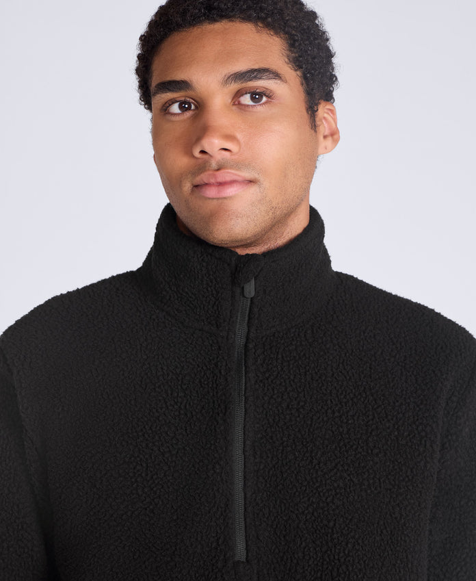 Ted Mens Borg Half Zip Fleece - Black