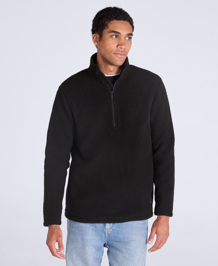 Ted Mens Borg Half Zip Fleece - Black