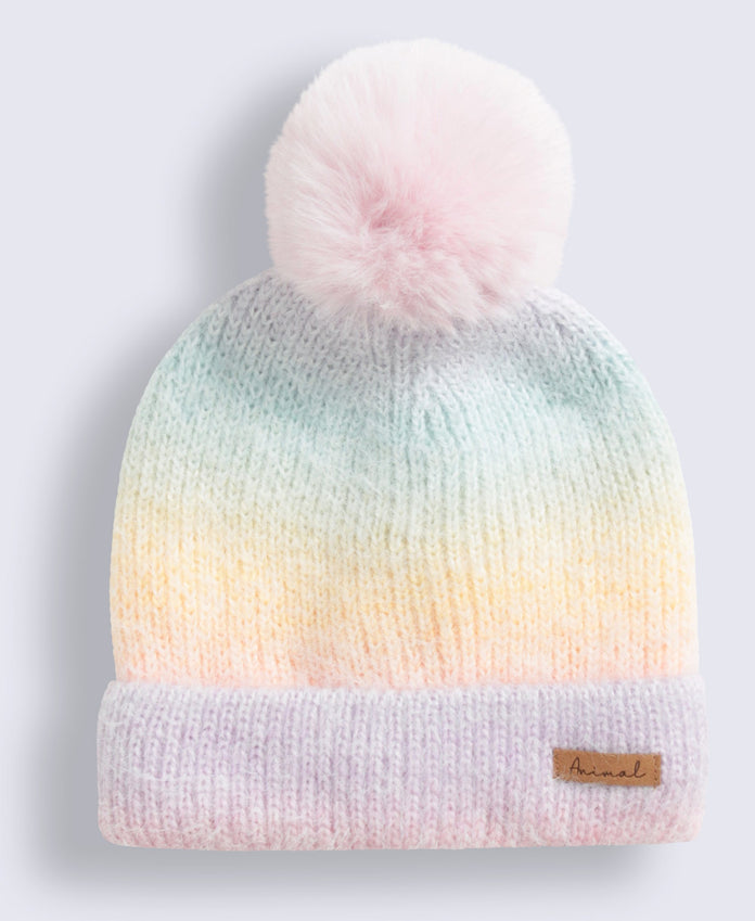 Animal Kids Rainbow Lined Hat Snood Glove Set - Pink