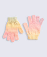 Animal Kids Rainbow Lined Hat Snood Glove Set - Pink