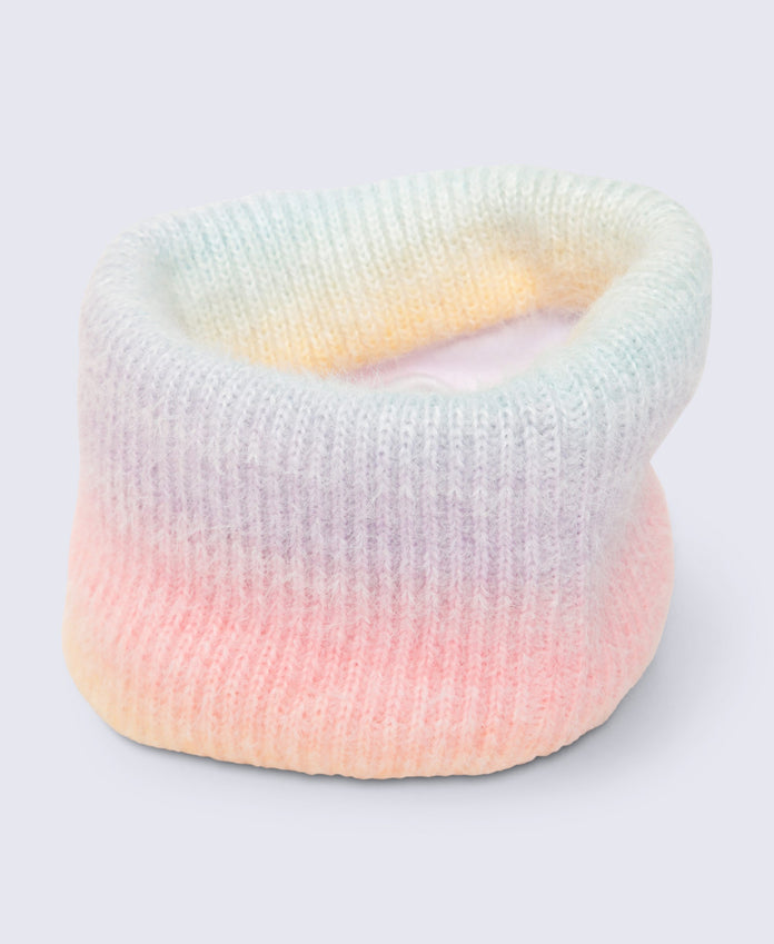 Animal Kids Rainbow Lined Hat Snood Glove Set - Pink
