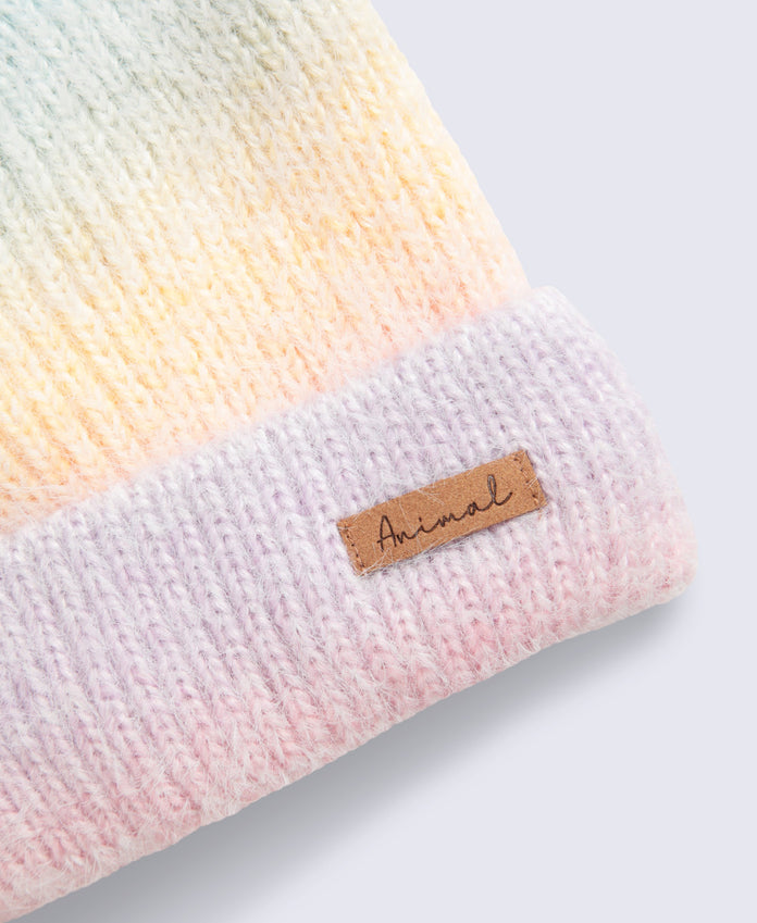 Animal Kids Rainbow Lined Hat Snood Glove Set - Pink