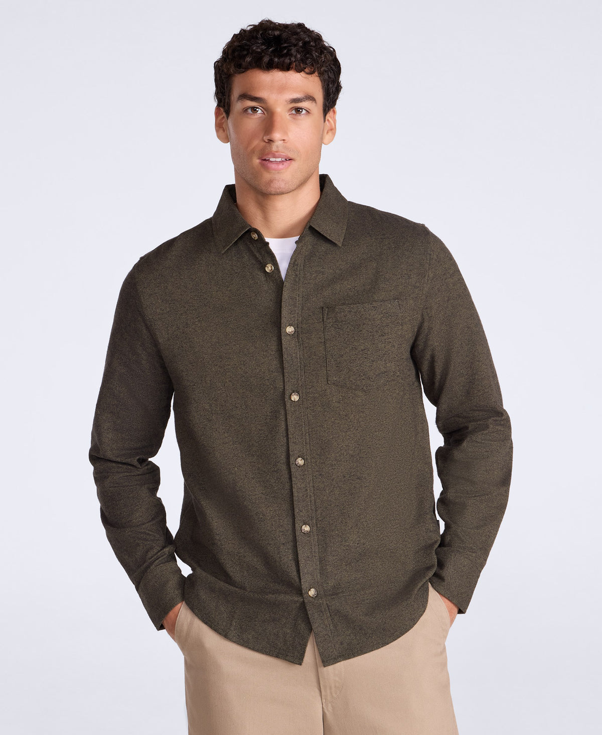 Hove Mens Shirt - Dark Beige