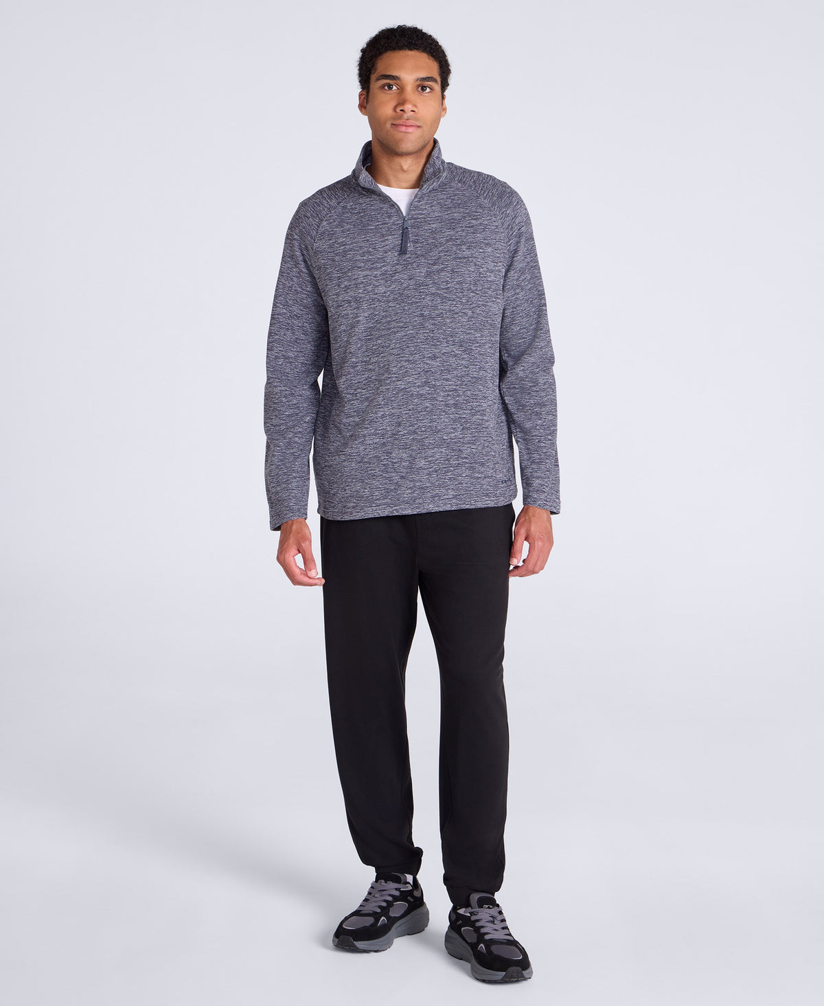 Riga Mens Melange Fleece - Navy
