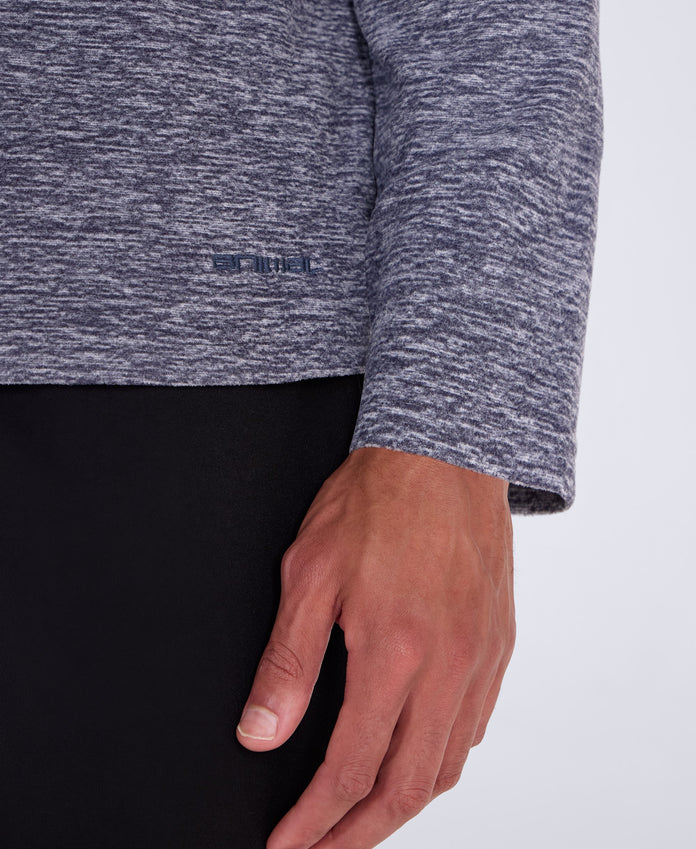 Riga Mens Melange Fleece - Navy