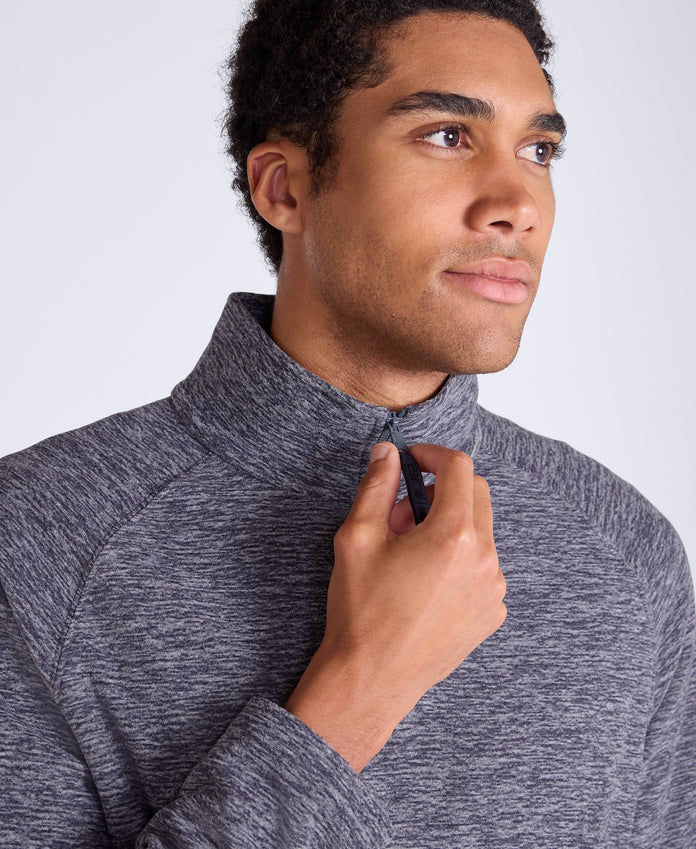 Riga Mens Melange Fleece - Navy