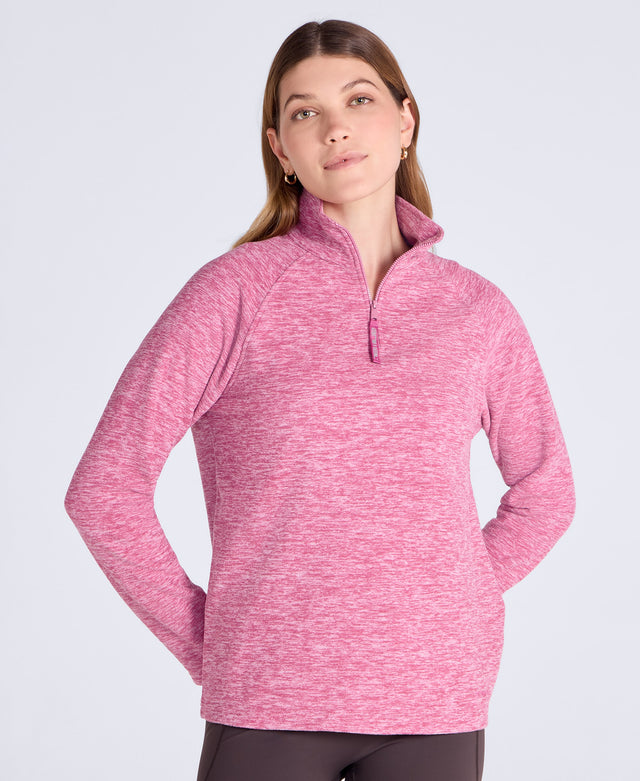 Riga Womens Melange Fleece - Dark Burgundy