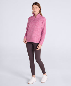 Riga Womens Melange Fleece - Dark Burgundy
