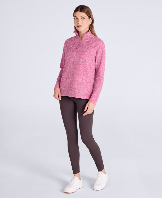 Riga Womens Melange Fleece - Dark Burgundy