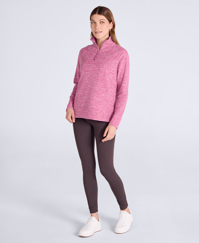 Riga Womens Melange Fleece - Dark Burgundy