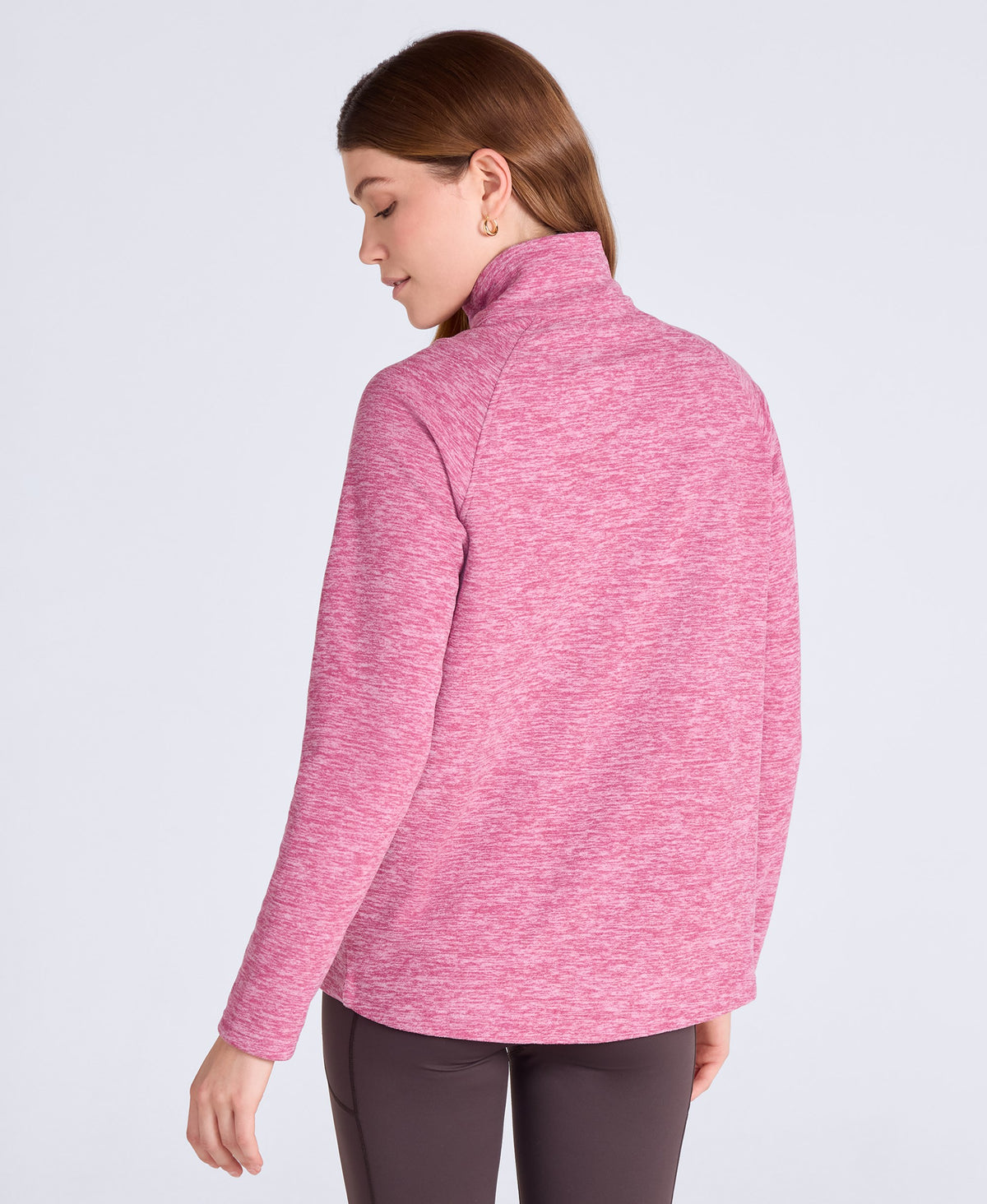 Riga Womens Melange Fleece - Dark Burgundy