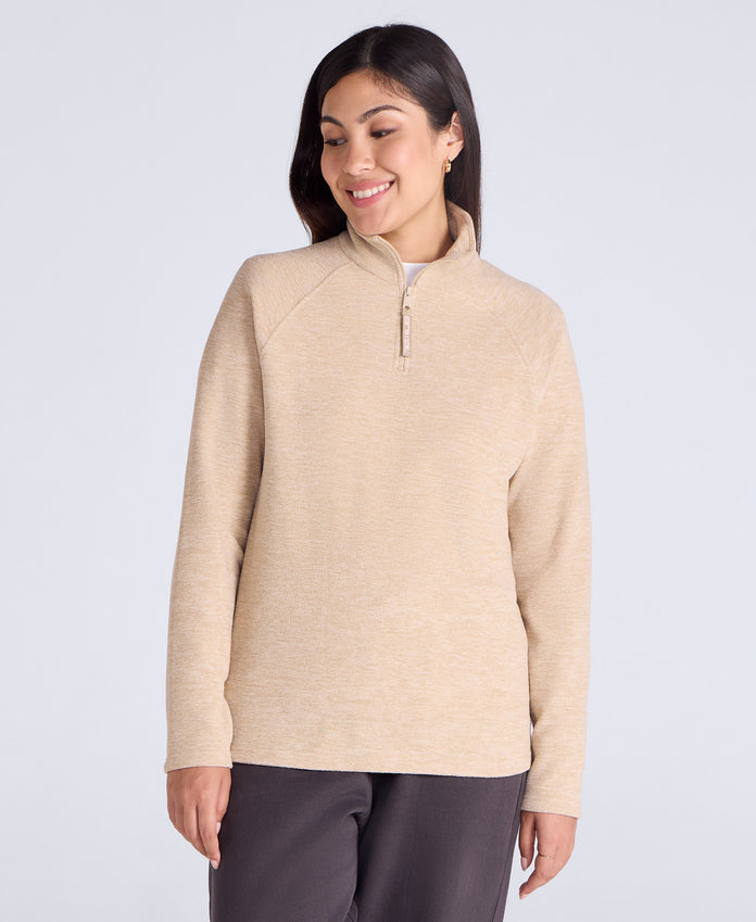 Riga Womens Melange Fleece - Light Beige