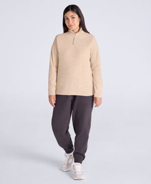 Riga Womens Melange Fleece - Light Beige
