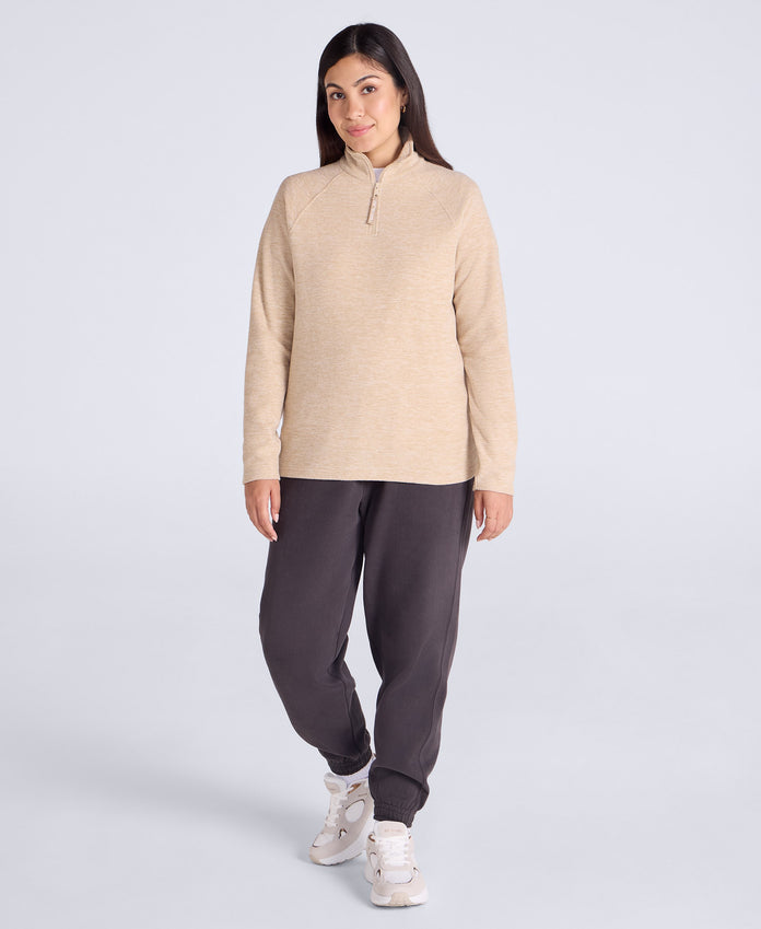 Riga Womens Melange Fleece - Light Beige