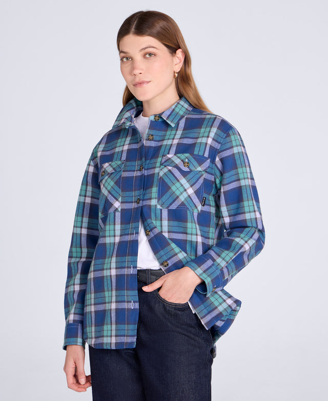 Seth Womens Fleece Bonded Shacket - Blue