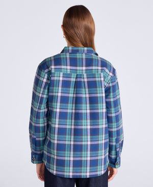 Seth Womens Fleece Bonded Shacket - Blue