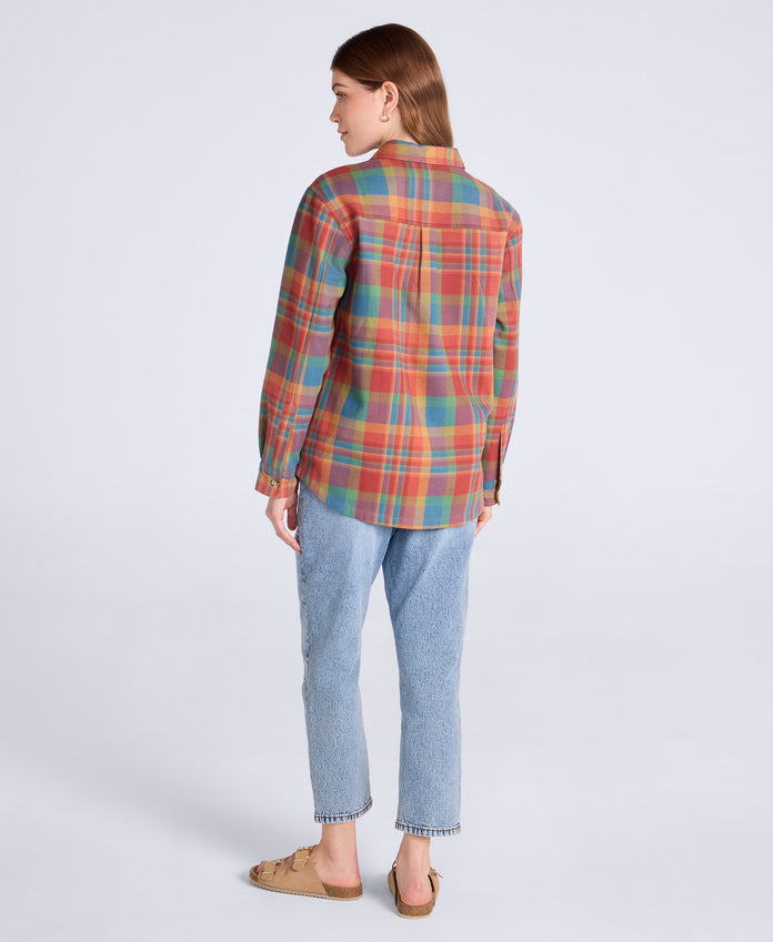 Seth Womens Fleece Bonded Shacket - Burnt Orange