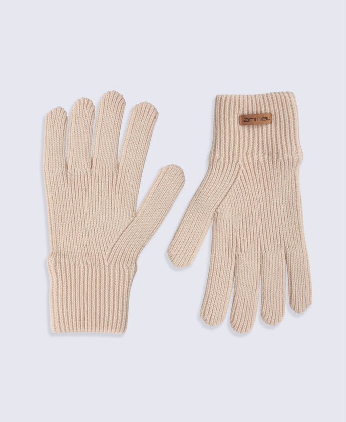 Rowan Mens Knitted Gloves - Light Beige