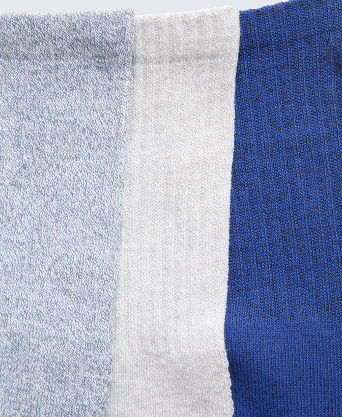 Rory Mens Outdoor Mid-Calf Socks 3 Pack - Blue