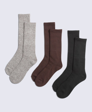Rory Mens Outdoor Mid-Calf Socks 3 Pack - Light Brown