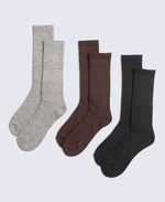 Rory Mens Outdoor Mid-Calf Socks 3 Pack - Light Brown