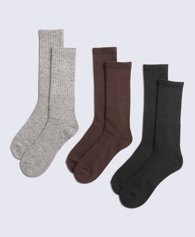Rory Mens Outdoor Mid-Calf Socks 3 Pack - Light Brown