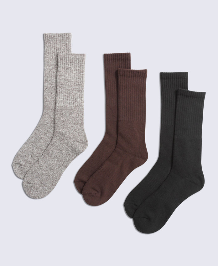 Rory Mens Outdoor Mid-Calf Socks 3 Pack - Light Brown