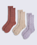 Rory Women's Outdoor Mid Calf Socks 3 Pack - Rust