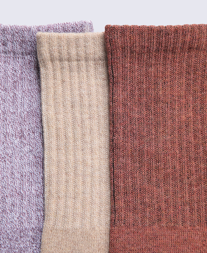 Rory Women's Outdoor Mid Calf Socks 3 Pack - Rust