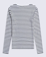 Evo Stripe Rib Womens Crew Long Sleeve Top - Jet Black